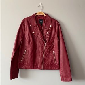 Red Burgundy Pleather Jacket